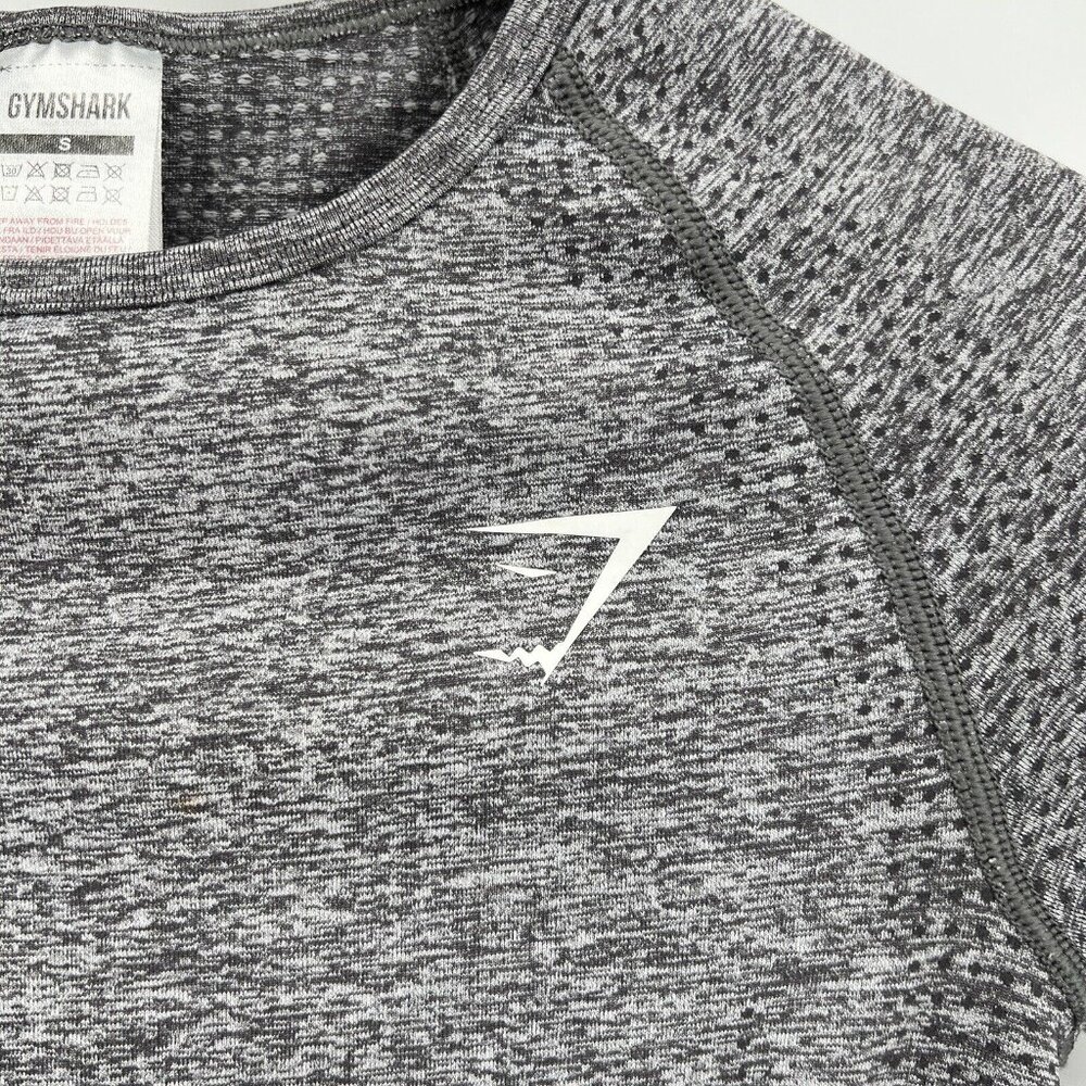 Gymshark Women's Cropped Activewear Top Tee Size S Small Gray - Picture 2 of 6